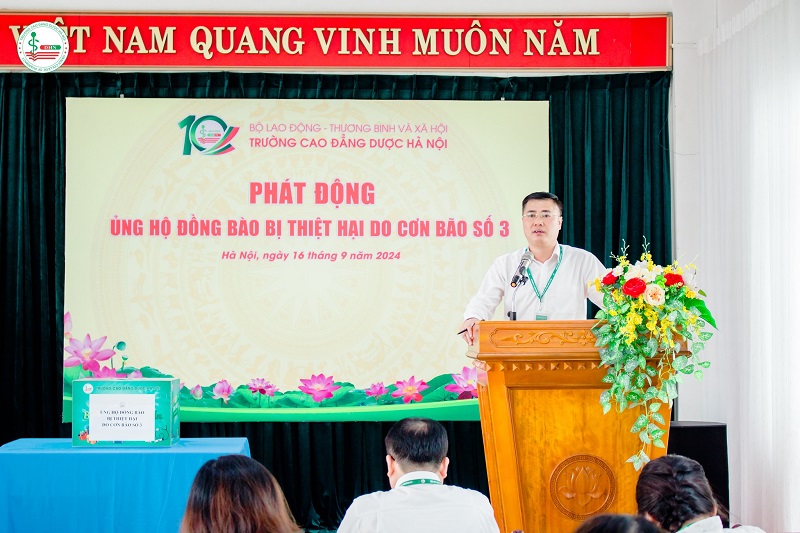 Trường Cao đẳng Dược Hà Nội đã tổ chức buổi lễ phát động chương trình ủng hộ các bạn sinh viên bị ảnh hưởng bởi bão số 3